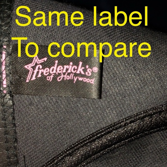 Frederick’s of Hollywood Faux Leather Black Bra Sz 38 D Goth Witch Y2K USA Made - Picture 9 of 14